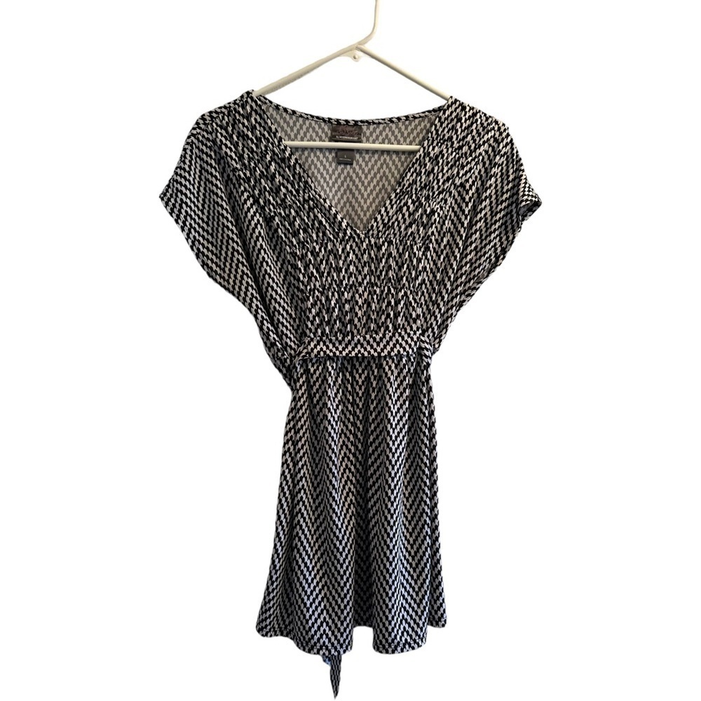 Oh Baby Motherhood Maternity Blouse Womens Large Black & White Babydoll Business
